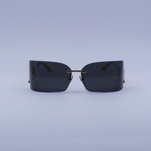 Dolce & Gabbana DG2319 02/87 Sunglasses Gold Rectangle Frame, Dark Grey Lenses main image 7